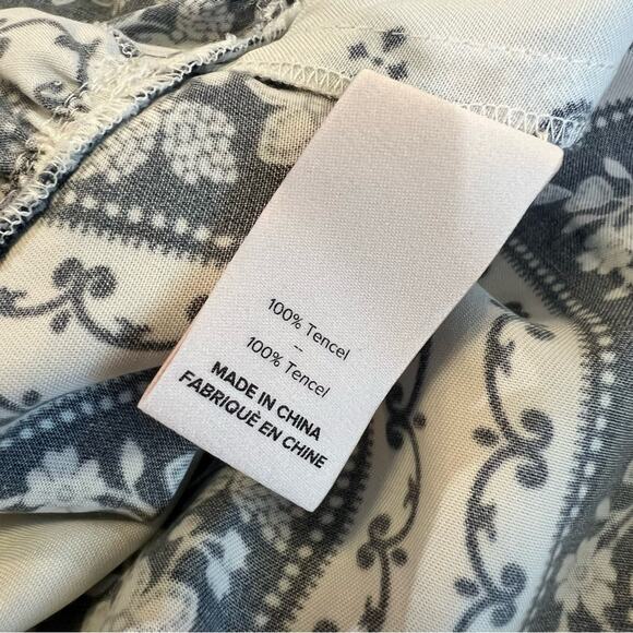 Cinq a Sept NWT Minella OTS Paisley Mini Ruffle Party Dress size 4 Navy Ivory - Picture 6 of 14